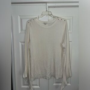 Cato Women’s Cream Sweater with long, sleeve-detail, Size XL